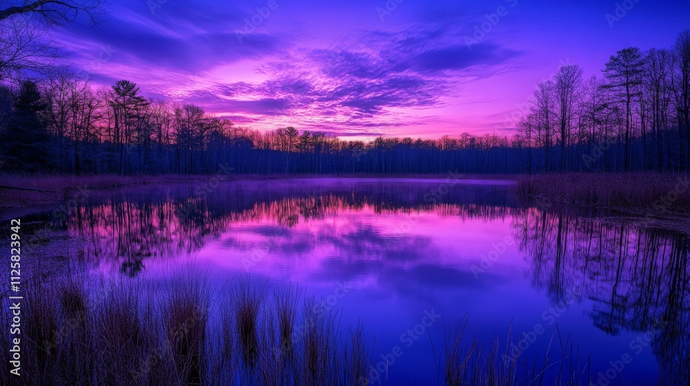 Majestic Twilight Reflection Over Tranquil Water Body Surrounded by Lush Trees and Vibrant Skies at Dusk, Perfect for Nature and Landscape Photography Enthusiasts Majestic Twilight Reflection Over Tranquil Water Body Surrounded by Lush Trees and Vibrant Skies at Dusk, Perfect for Nature and Landscape Photography Enthusiasts