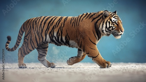 Siberian tiger walking in natural habitat animal photography wildlife