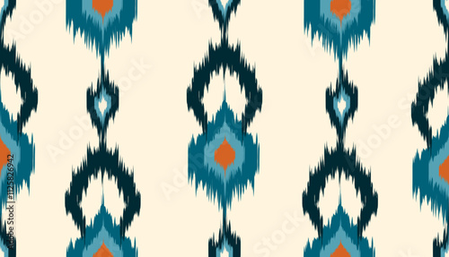 geometric ethnic vintage texture vector art design. textile fashion pattern line ikat seamless pattern and batik fabric texture asian background wallpaper geometry indian. Ethnic abstract ikat art .