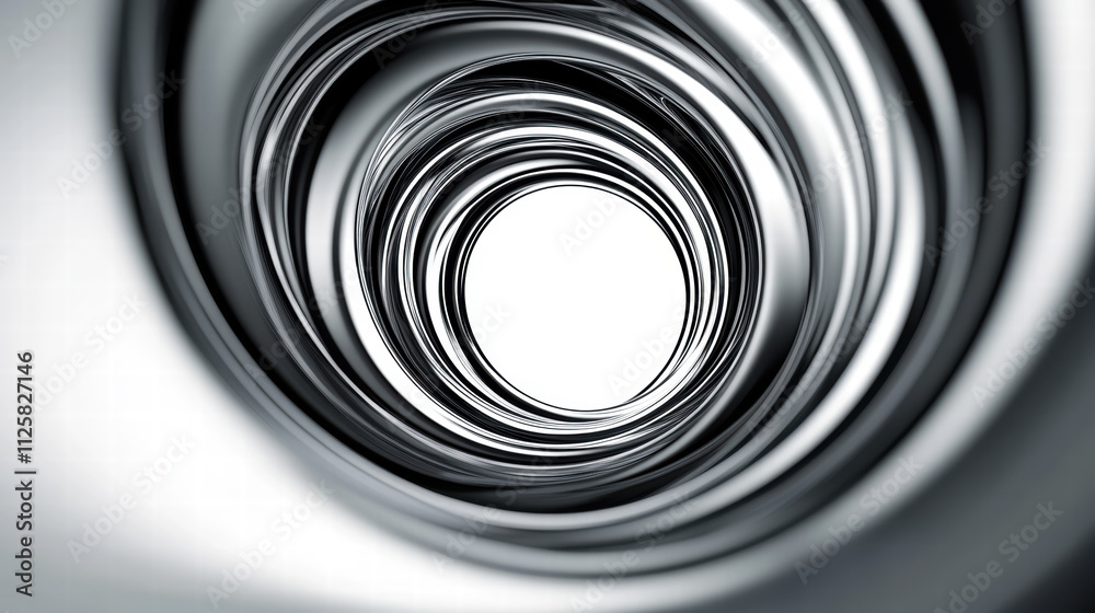 Abstract spiral in monochrome black and white, with an empty center for text or design Abstract spiral in monochrome black and white, with an empty center for text or design
