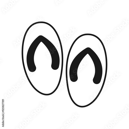 Flip flop line icon on white background.