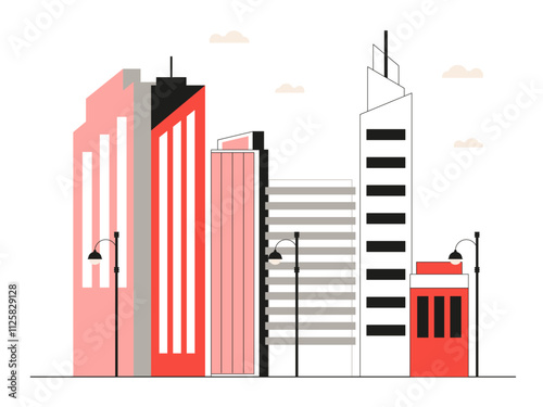 City landscape. City illustration. Flat vector illustrations