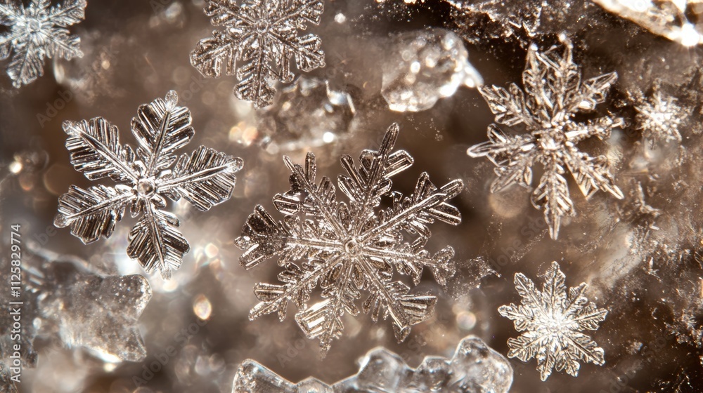Close up picture of snow flakes