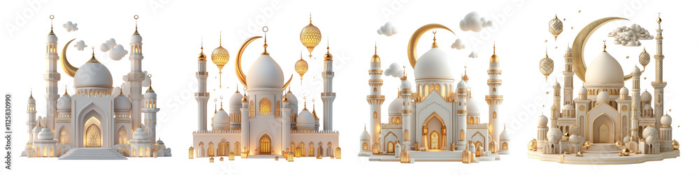 Elegant Fantasy Buildings on Transparent Background Elegant Fantasy Buildings on Transparent Background