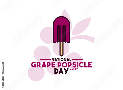 National Grape Popsicle Day. May 27. Grape popsicle. Grape icon. White background.
