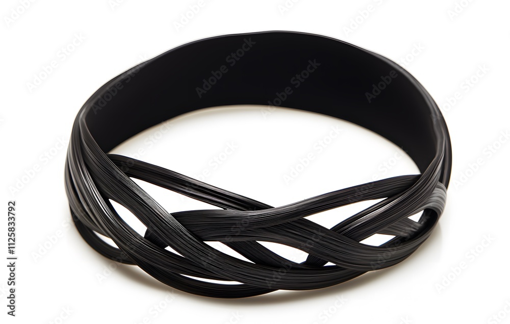 Black headband isolated on white background.