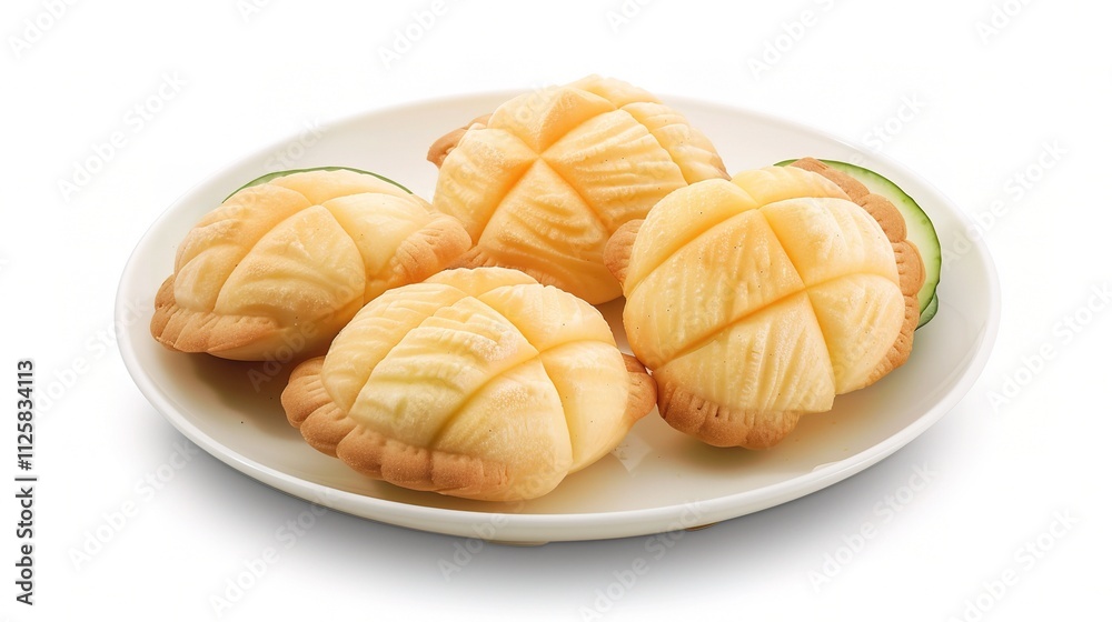 Melon Pan, Soft and Fluffy Japanese Bread with a Crunchy Outer Layer and Sweet Appeal for a Tasty Treat Melon Pan, Soft and Fluffy Japanese Bread with a Crunchy Outer Layer and Sweet Appeal for a Tasty Treat