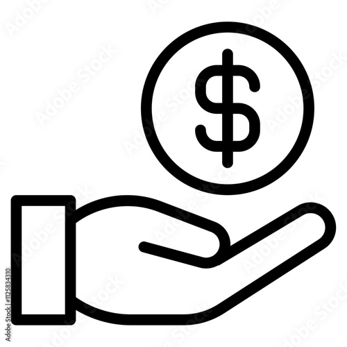 Hand Offering a Dollar Sign Icon