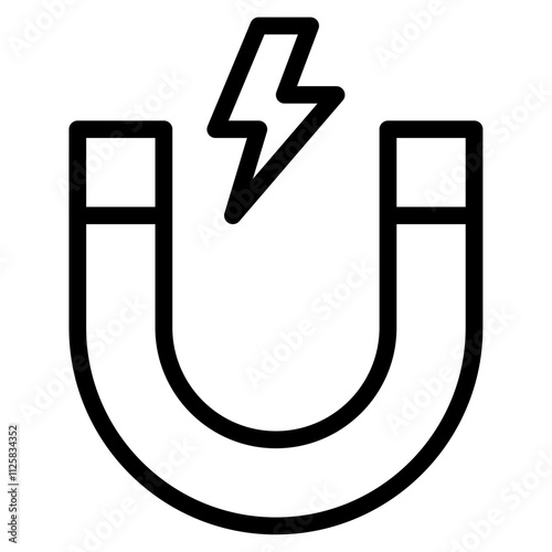 Illustration of a Magnet with Lightning Bolt