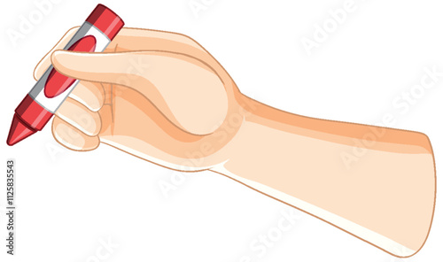 Hand Holding a Red Crayon