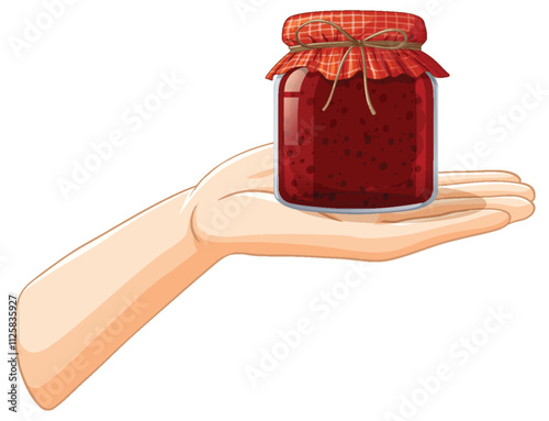 Hand Holding Jar of Jam