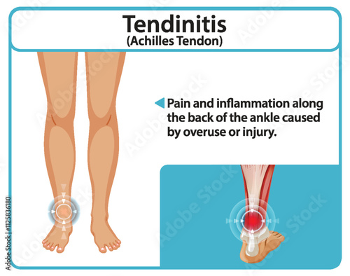 Achilles Tendonitis Medical Illustration