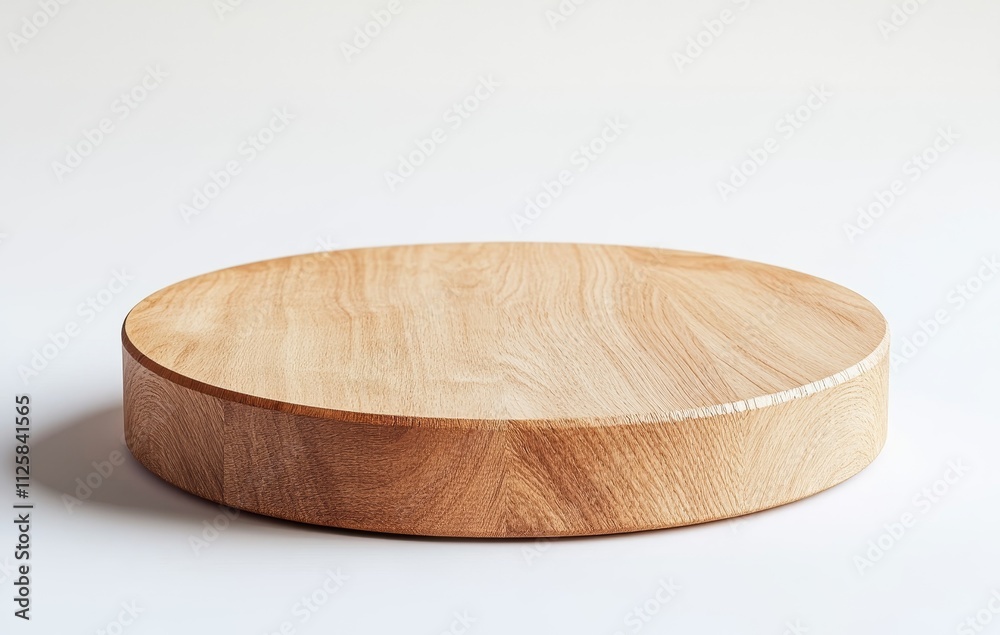 Round wooden tray, light oak, simple design, isolated on white background. Round wooden tray, light oak, simple design, isolated on white background.
