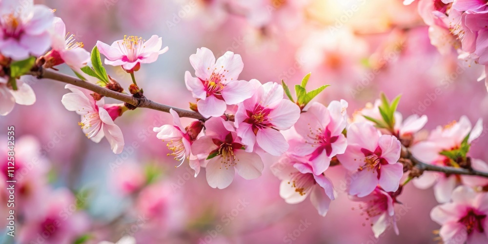 Obraz premium Spring blossom pink flowers almond, spring, blossom, pink, flowers, almond, nature, floral, blooming, petals, tree, outdoors