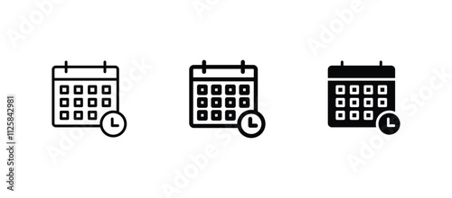 Calendar icon set. Calender symbol icon vector