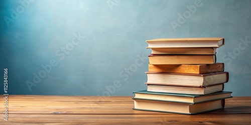 Education concept with a stack of books on a table, education, books, learning, studying, knowledge, academic