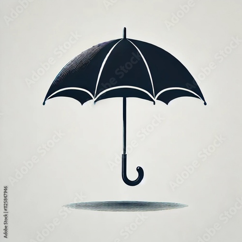 Black umbrella isolated on white