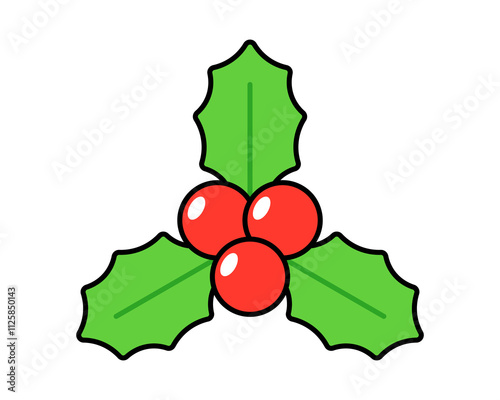 Vector Mistletoe Flat Design Illustration