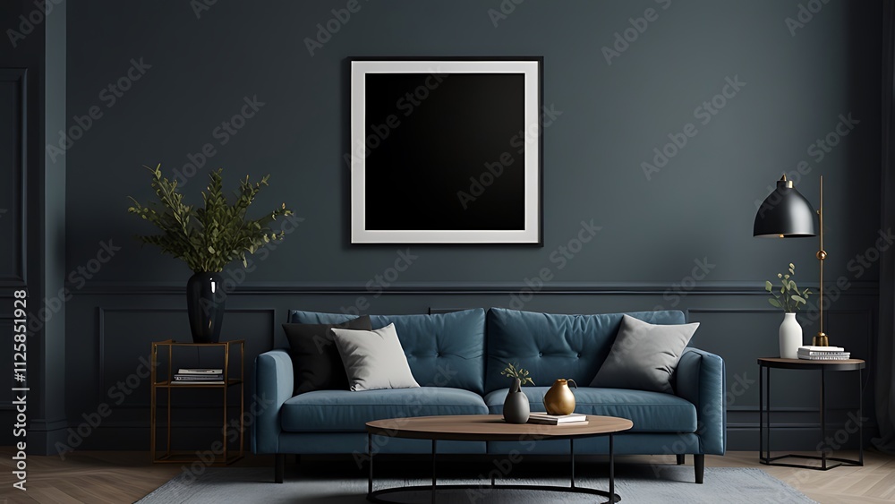 Modern Living Room At Night Modern Living Room At Night