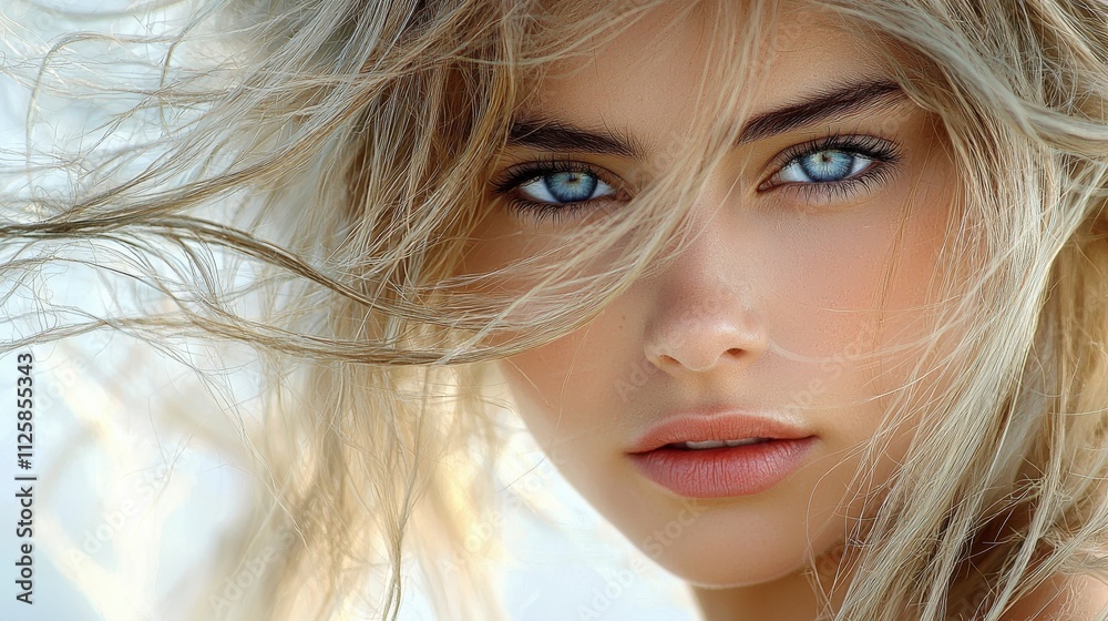 Stunning portrait of a girl with delicate features, wind-tossed hair against a white pastel-hued background, dreamy light effects emphasizing her glowing skin and expressive eyes, ultra-realistic, Stunning portrait of a girl with delicate features, wind-tossed hair against a white pastel-hued background, dreamy light effects emphasizing her glowing skin and expressive eyes, ultra-realistic,