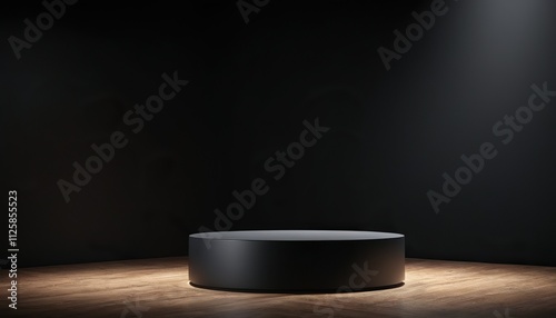 Wallpaper Mural Black podium display with blank backdrops 3D rendering Torontodigital.ca