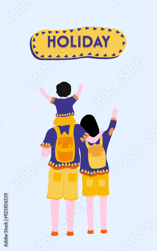 family holiday illustration background design