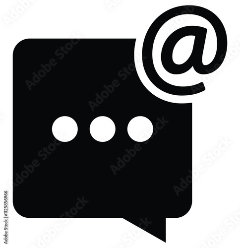 Mention icon. Tag sign icon. Use for mention, comment, message, Tag, Reference, social media, sms, text, email, mail sign symbol. Vector illustration. 