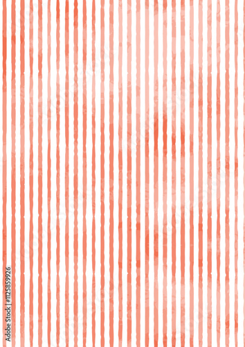 Red watercolor striped  frame illustration 2