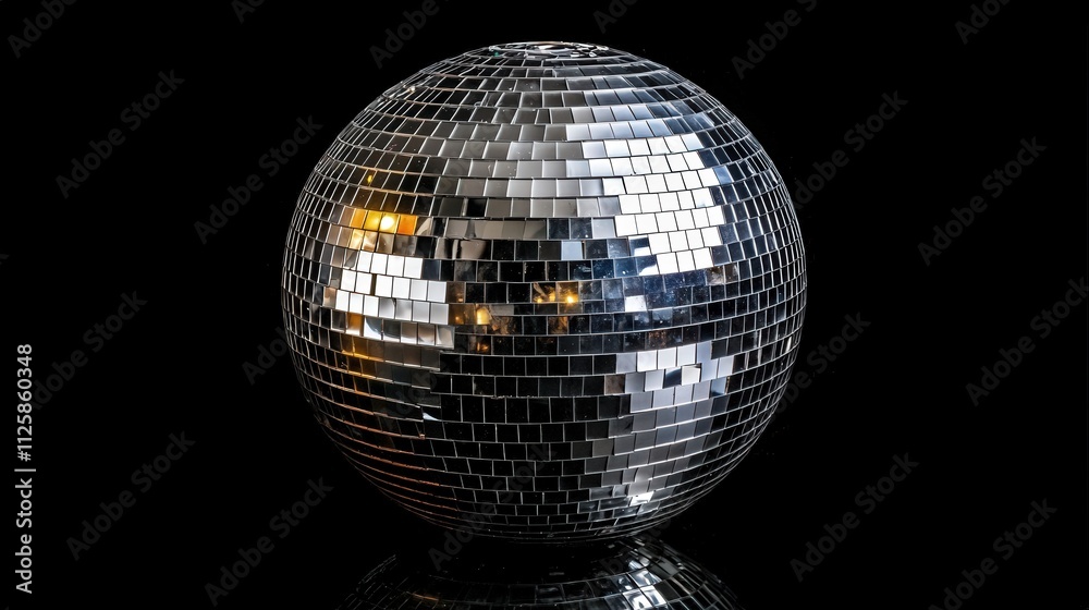 Obraz premium A disco ball reflecting tiny light spots.