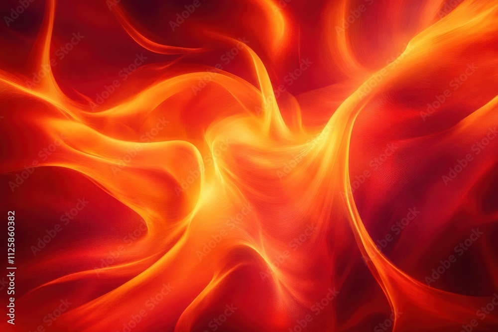 Fototapeta premium Abstract depiction of flowing flames in vibrant reds and oranges.