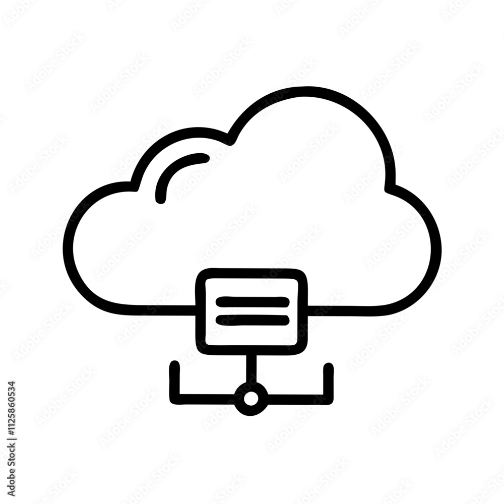 Cloud Hosting VPS icon outline line art style Cloud Hosting VPS icon outline line art style