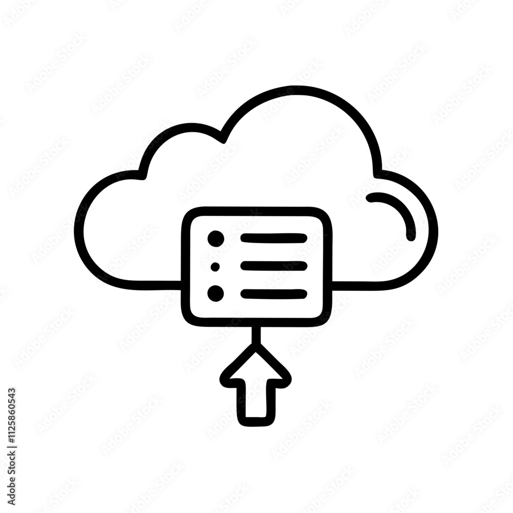Cloud Hosting VPS icon outline line art style