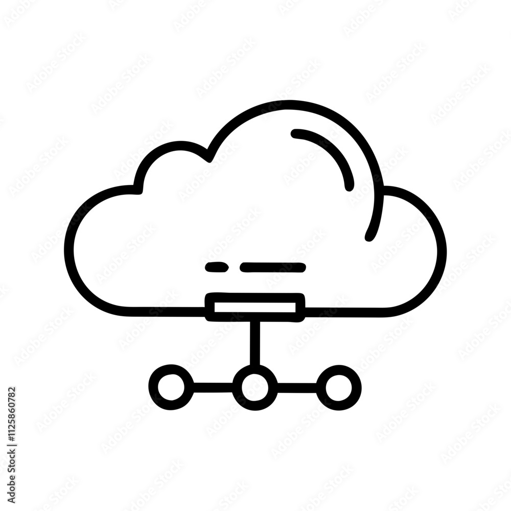 Cloud Hosting VPS icon outline line art style Cloud Hosting VPS icon outline line art style
