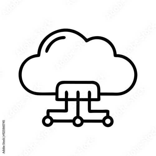 Cloud Hosting VPS icon outline line art style