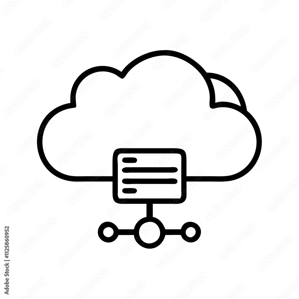 Cloud Hosting VPS icon outline line art style Cloud Hosting VPS icon outline line art style