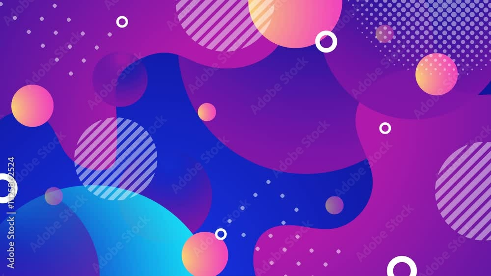abstract colorful gradient patterns with shapes and spheres seamless 4k video background motion pop art design abstract colorful gradient patterns with shapes and spheres seamless 4k video background motion pop art design
