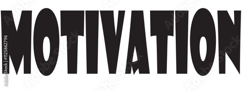 This image features the word "MOTIVATION" in bold, uppercase black typography, designed with varying thickness and a stylized font for a visually striking effect. 
