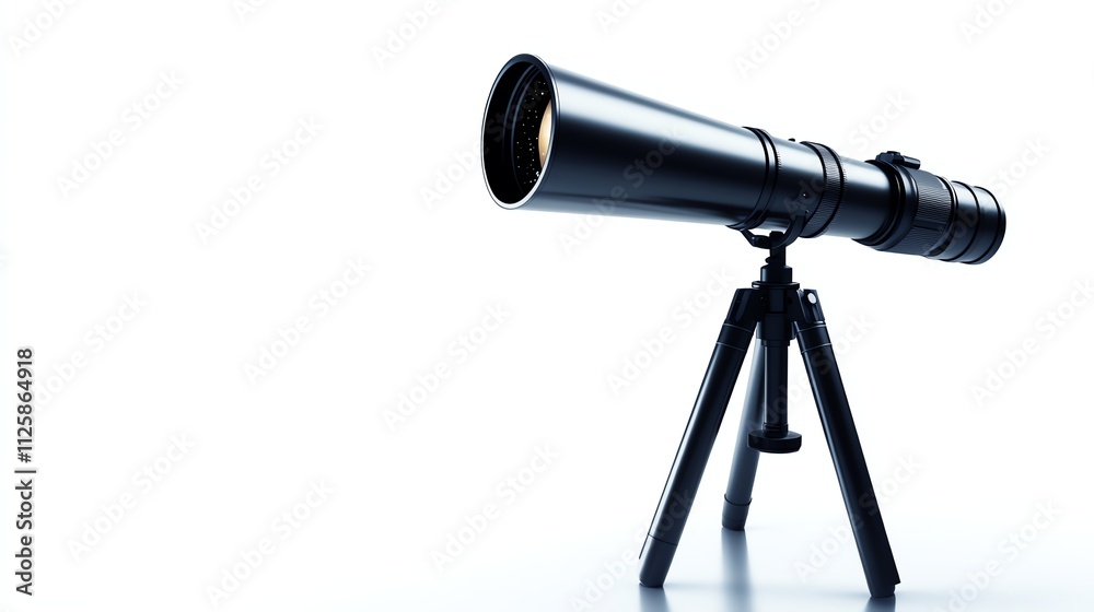 Telescope on tripod, isolated on white background. Telescope on tripod, isolated on white background.