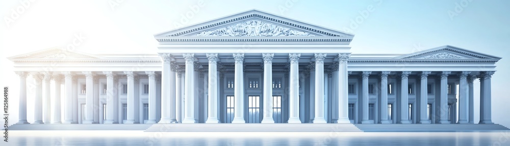 Classical building with columns, white isolated background. Classical building with columns, white isolated background.