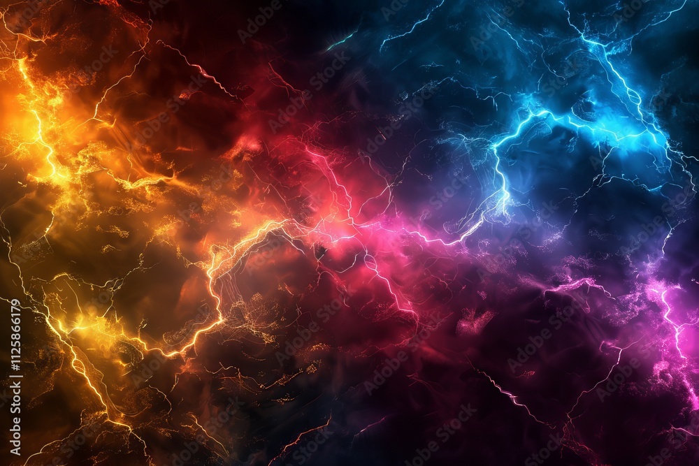 Lightning in the space. Abstract background Lightning in the space. Abstract background