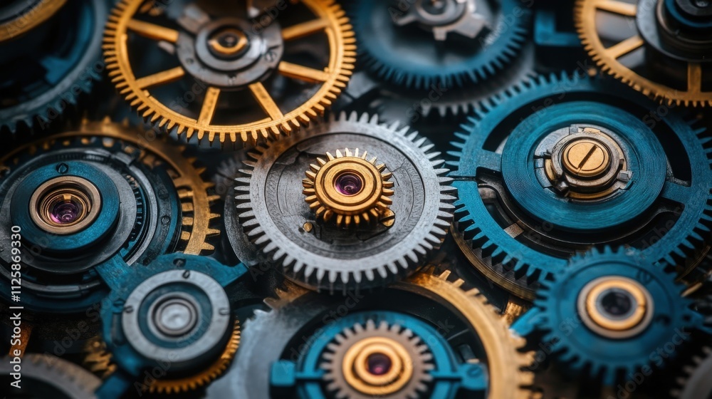 Intricate Arrangement of Mechanical Gears Featuring Metallic Tones and Detailed Designs, Perfect for Industrial and Engineering Themes Intricate Arrangement of Mechanical Gears Featuring Metallic Tones and Detailed Designs, Perfect for Industrial and Engineering Themes