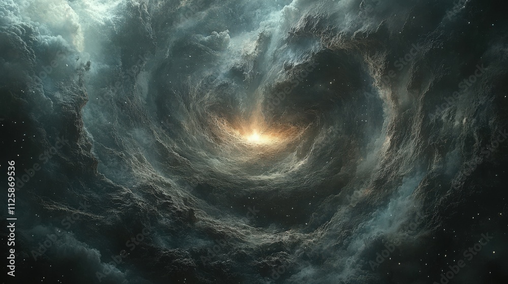 Dramatic Cosmic Swirl of Clouds and Light in Space Illuminating the Vastness of the Universe with a Fiery Core Surrounded by Stellar Dust and Gas Dramatic Cosmic Swirl of Clouds and Light in Space Illuminating the Vastness of the Universe with a Fiery Core Surrounded by Stellar Dust and Gas