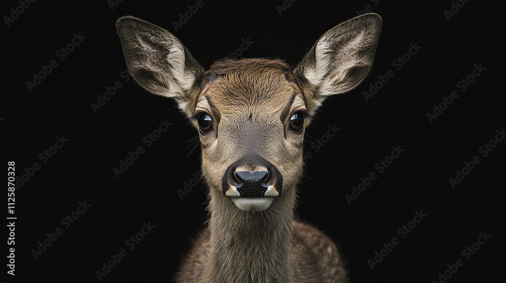 Gentle deer on a black background. Gentle deer on a black background.