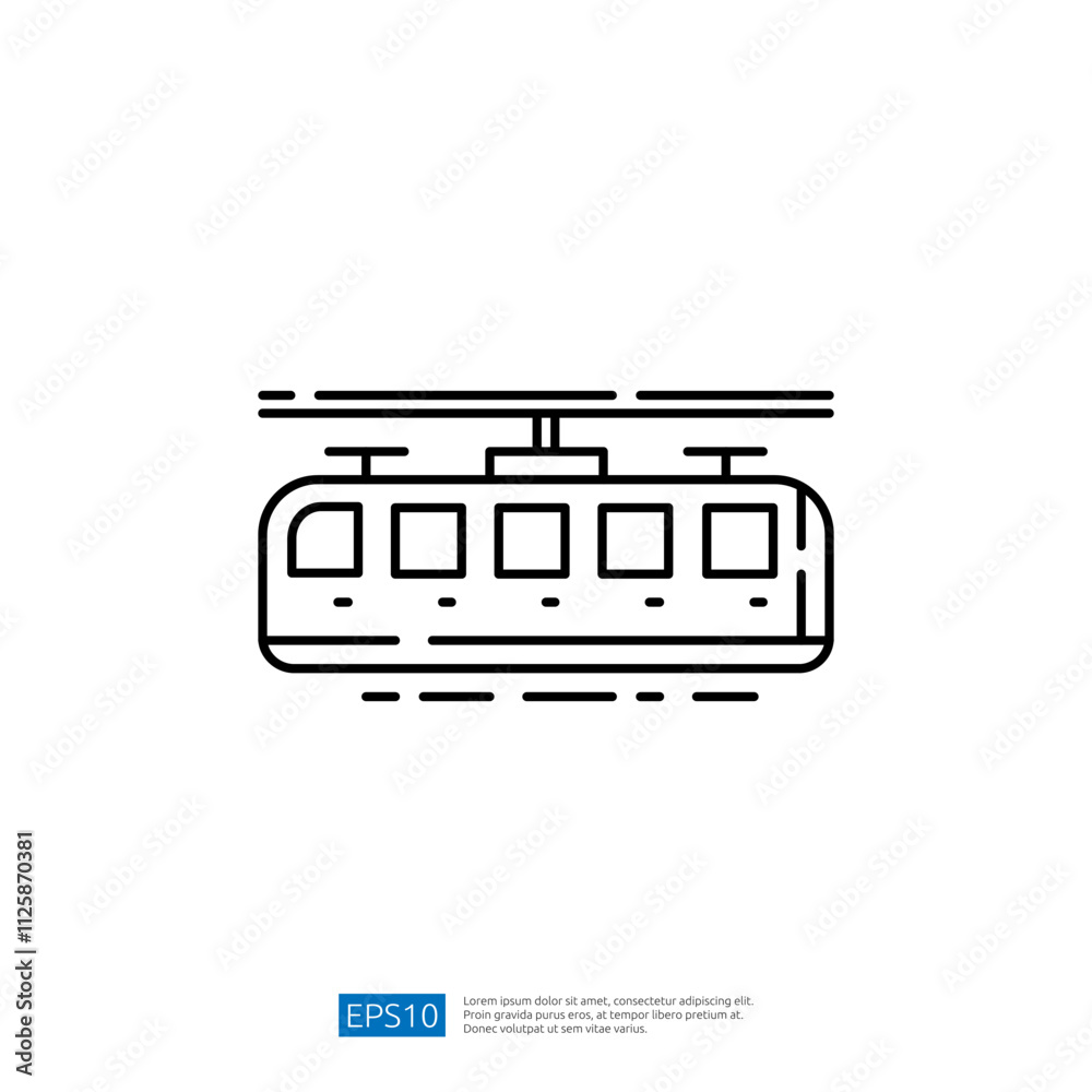 A minimalist line drawing of a cable car, showcasing its structure and design. The image emphasizes simplicity and clarity in transportation representation. A minimalist line drawing of a cable car, showcasing its structure and design. The image emphasizes simplicity and clarity in transportation representation.