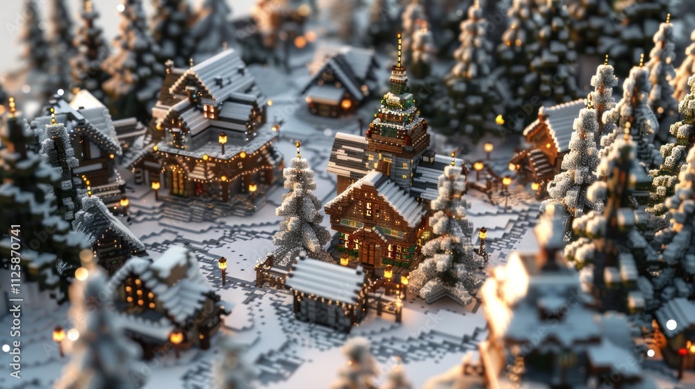 Christmas village. Generative AI 