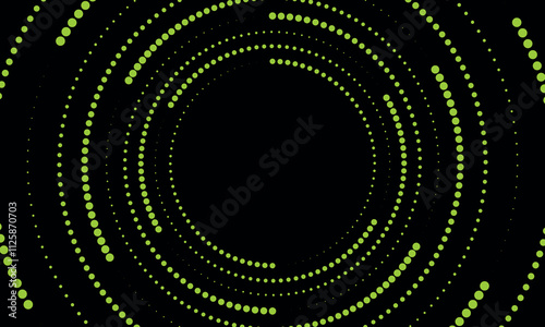 Sound wave rhythm lines spiral dynamic abstract vector background in circle dot shape