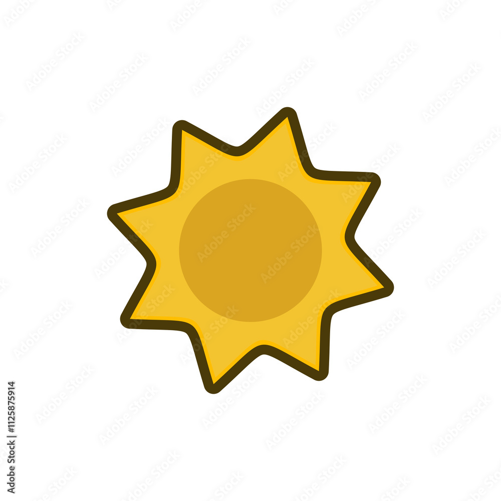 golden sun star flat icon vector illustration golden sun star flat icon vector illustration