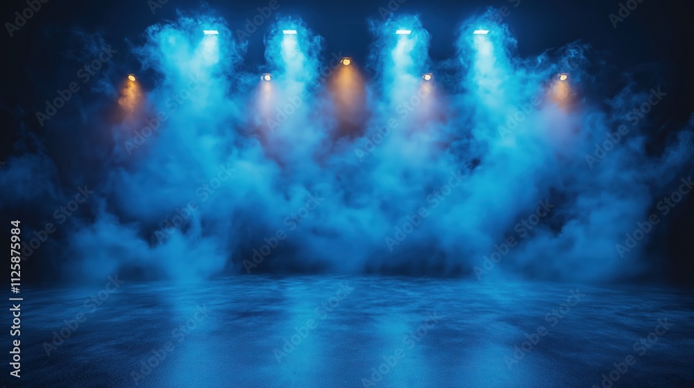 Fototapeta premium Stage with Smoke created with Generative AI Technology, ai, generative