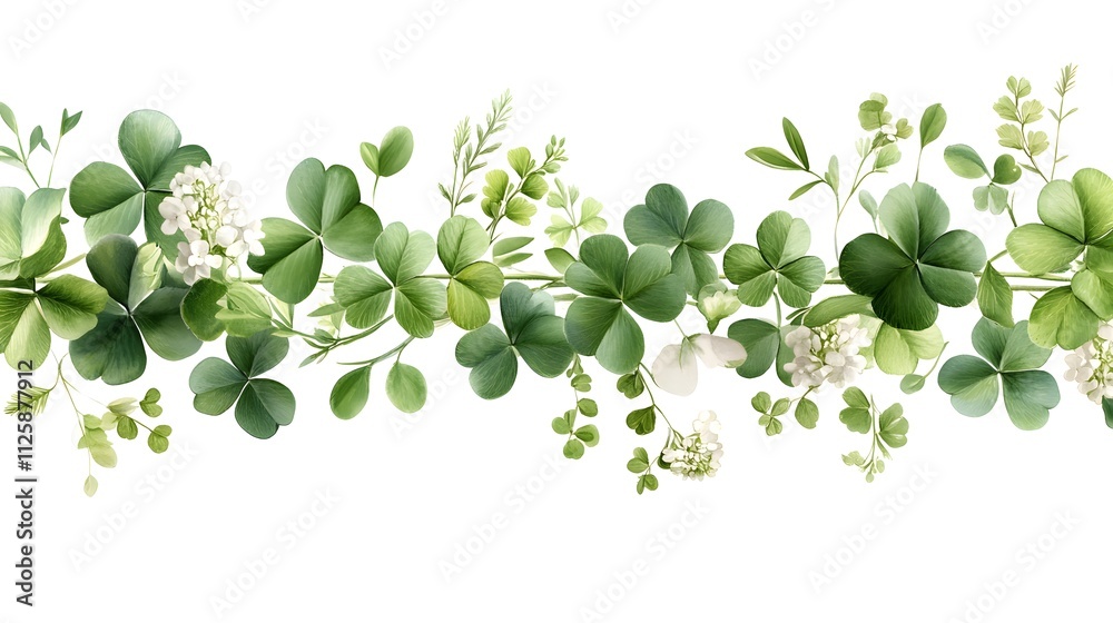 Floral pattern design featuring delicate green clover nature digital art bright environment aesthetic viewpoint seamless concept Floral pattern design featuring delicate green clover nature digital art bright environment aesthetic viewpoint seamless concept