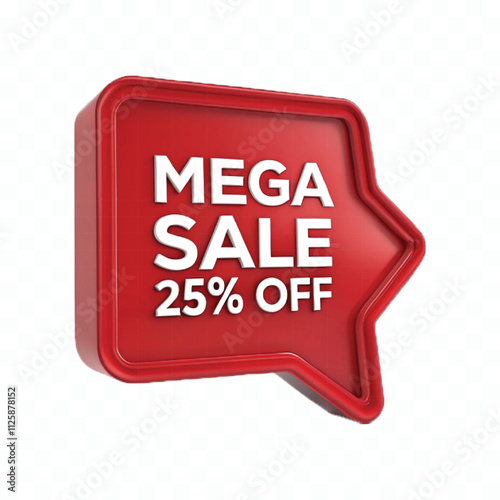 abstract 3d mega sale typography text in different style isolated on white background